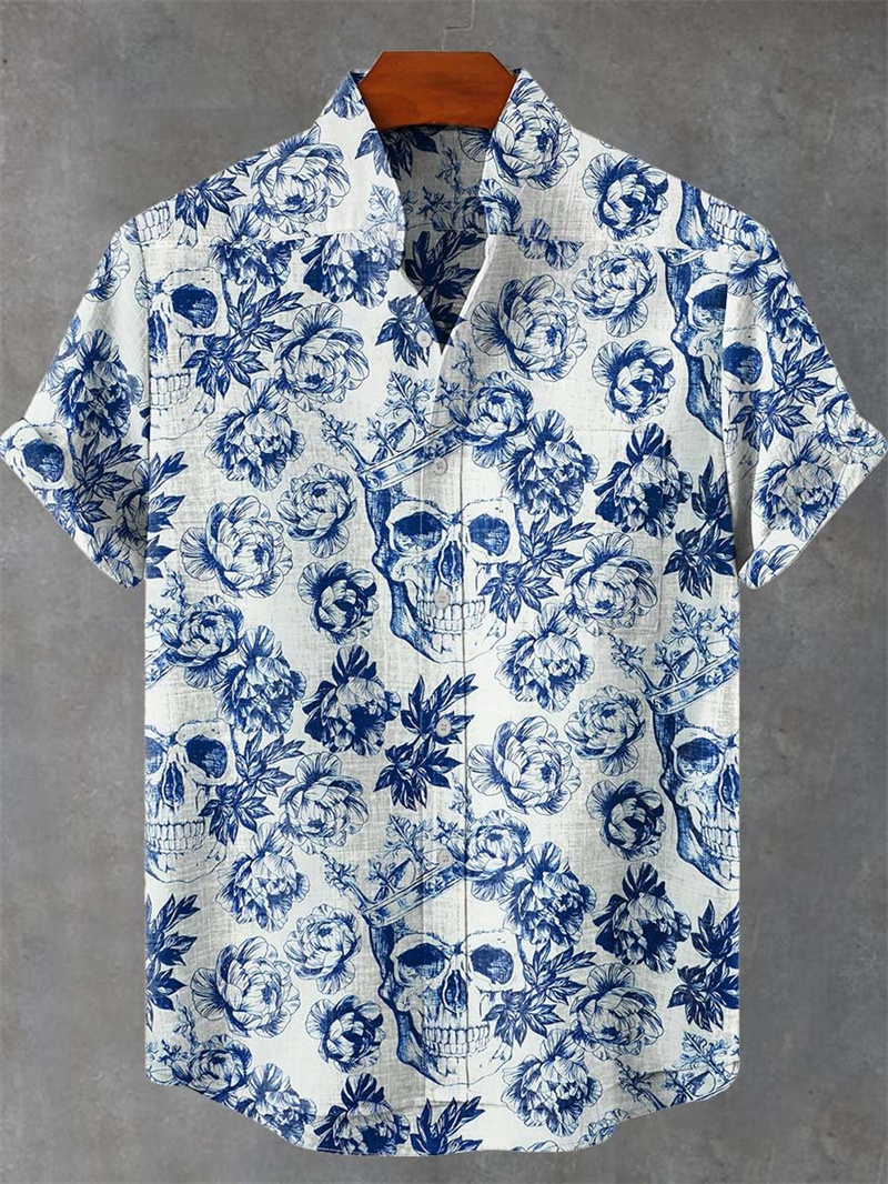 Men'S Ethnic Fashion Trends - Мужская рубашка с коротким рукавом, винтажная