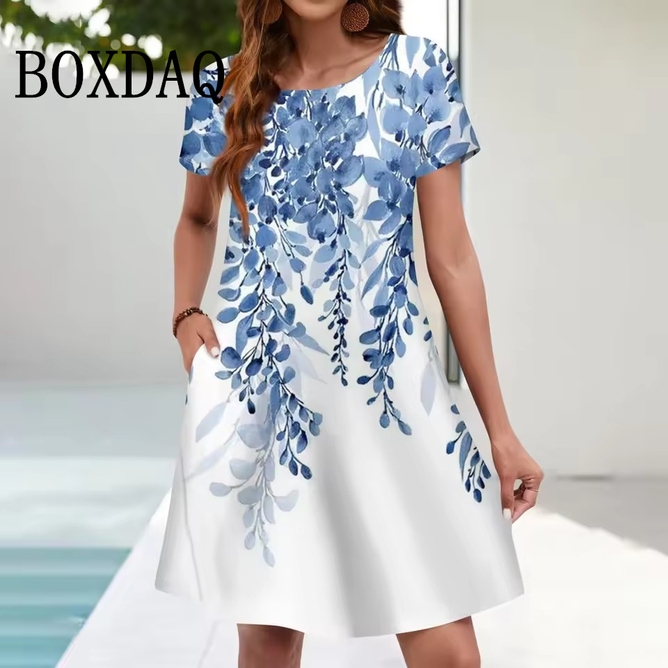 Ethnic Fashion Dress - Женский повседневный сарафан со свободными карманами,