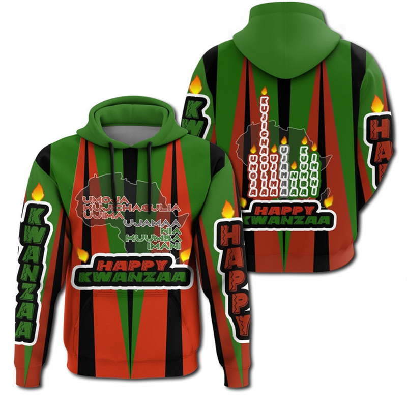 Y2K Ethnic Fashion - African Kwanzaa Hoodies 3D Print Fashion