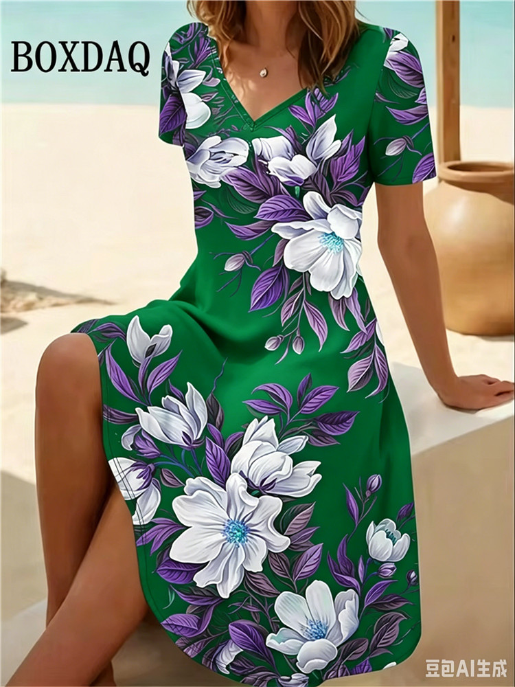 Ethnic Fashion Dress - Женское платье больших размеров 6XL, летнее