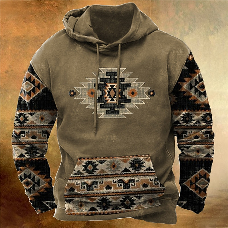 Men'S Ethnic Fashion Trends - Новинка, винтажные худи с 3D этническим