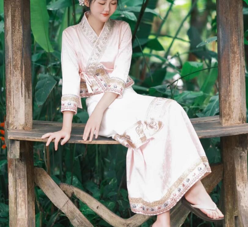 Batik Sarong Wrap - Таиландское женское платье весеннее розовое повседневное