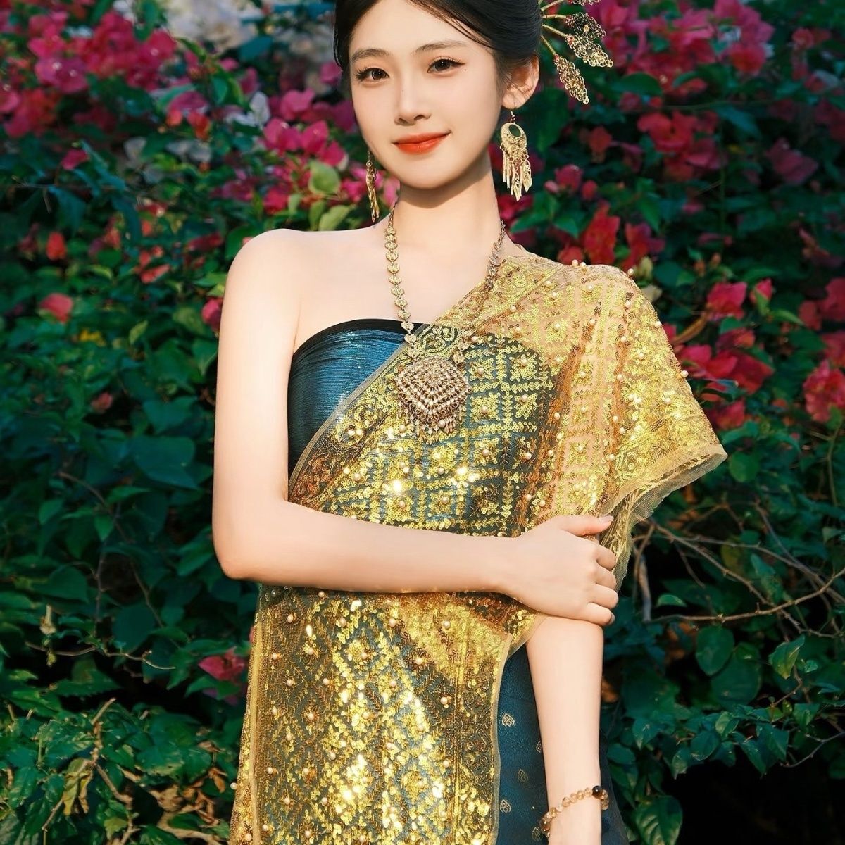 Batik Sarong Wrap - Тайский традиционный национальный костюм для девочек:
