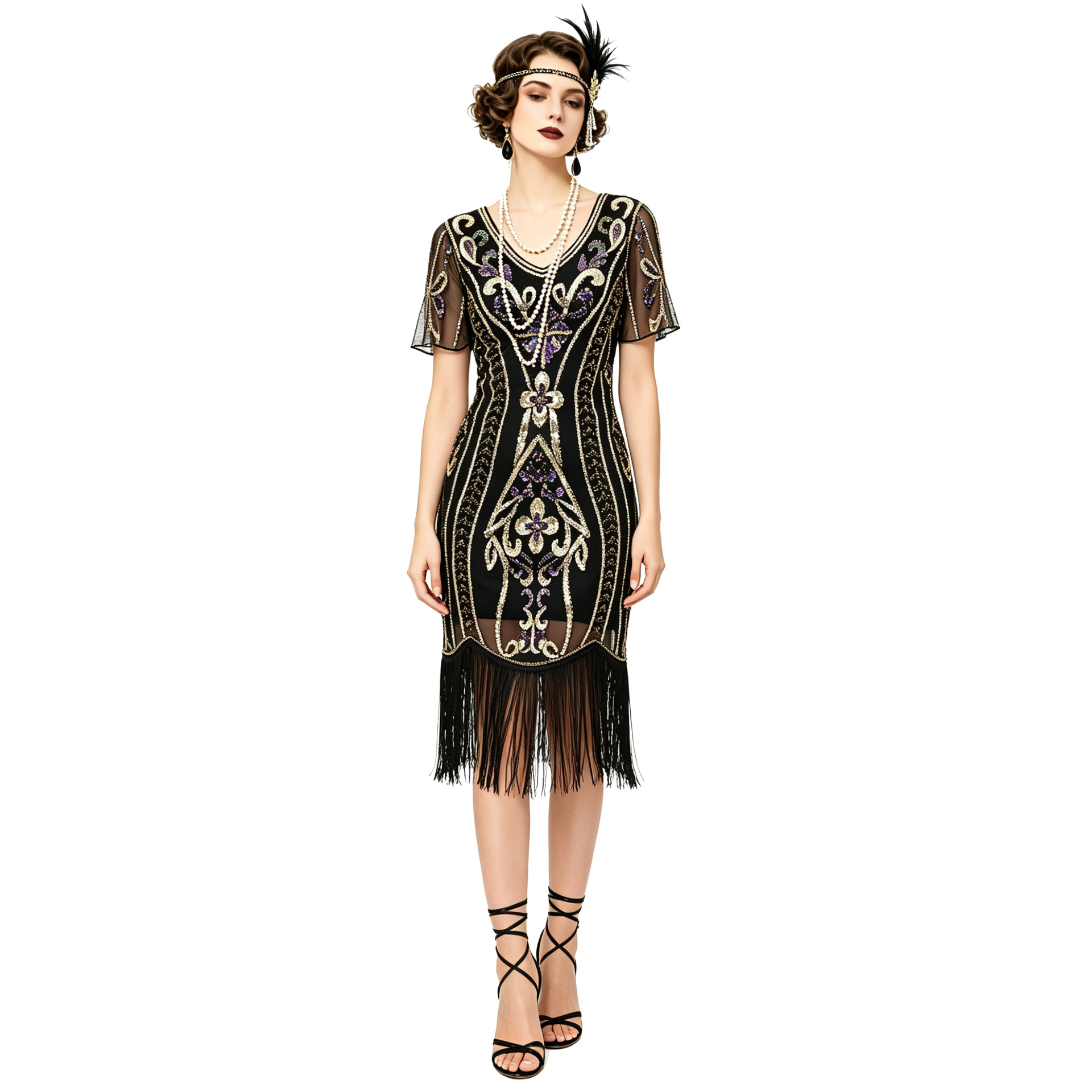 Ethnic Fashion Dress - Новое винтажное платье с пайетками и