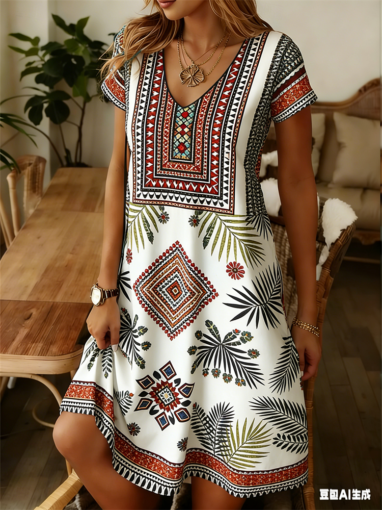 Ethnic Fashion Dress - Женское платье в этническом стиле, летнее,