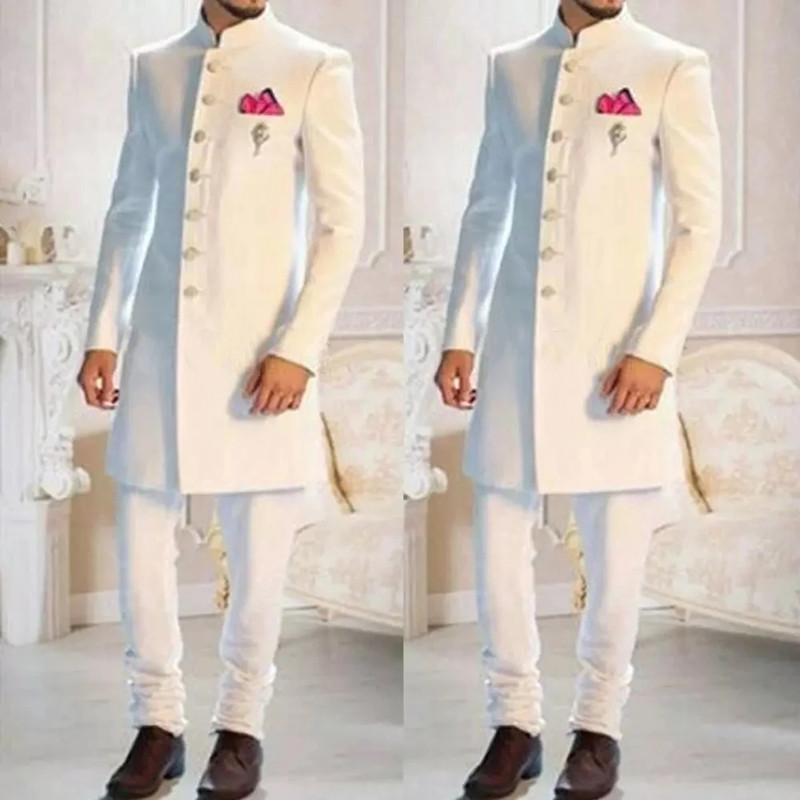 Ethnic Wear Fashion Designer - 2 шт., Мужской однобортный смокинг с