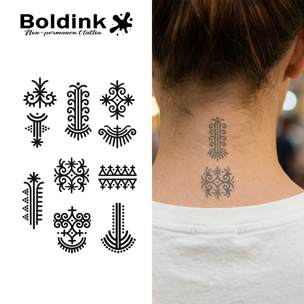 Ethnic Fashion Week - Временная татуировка BOLDINK с этническим племенным