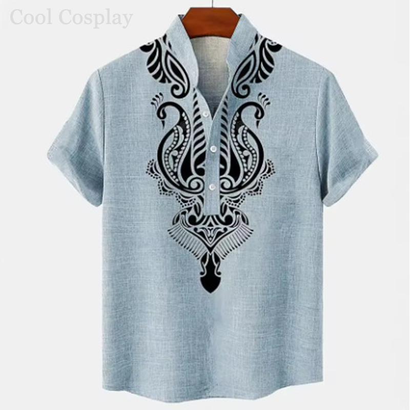 Мужская ретро-рубашка Хенли с  – обзор и цена Ethnic Fashion Men