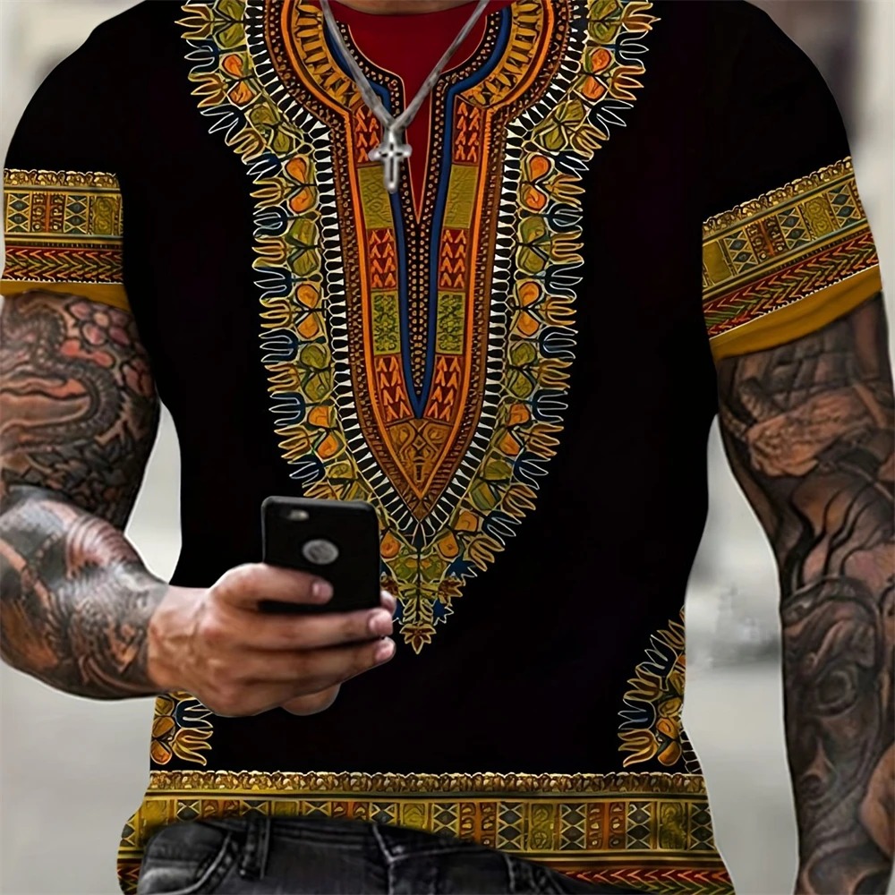 Мужская футболка с этническим  – обзор и цена Y2K Ethnic Fashion